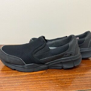 Skechers Men's Black Mesh Slip-Ons